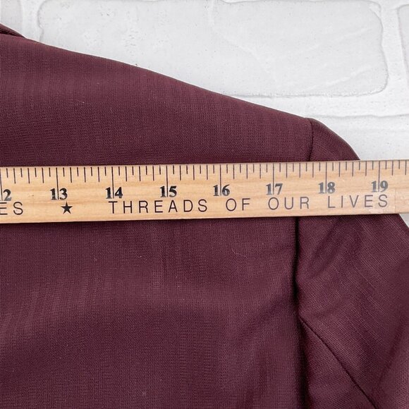 Phoenix Suit Men 42 31Wx31.5L Burgundy Shiny Polyester Stripe 60s-70s VTG USA - Picture 11 of 16